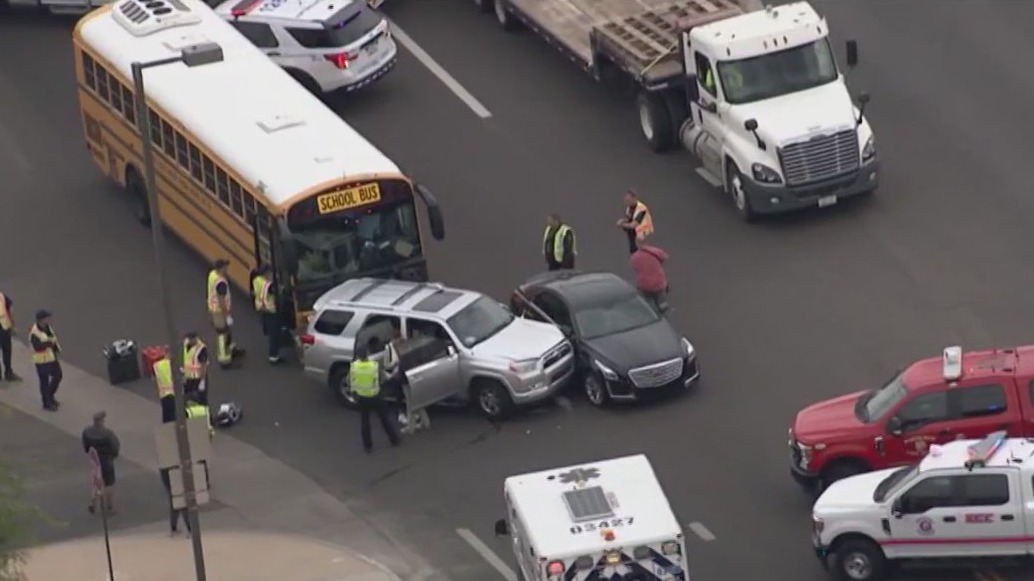 School bus collides with car in Scottsdale