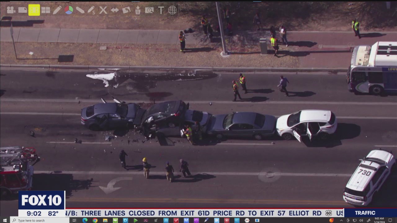 Multi-car pileup in midtown Phoenix