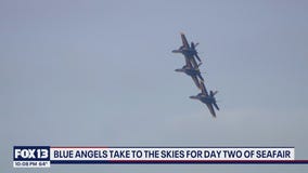 U.S. Navy Blue Angels soar through Seattle for Seafair weekend