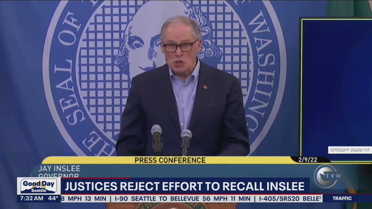 Washington justices unanimously reject Inslee recall effort