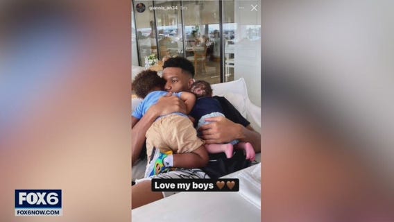 Bucks' Giannis shares photo with 2 sons