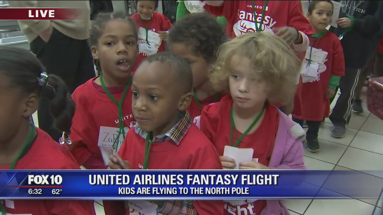 Thanks to United, Phoenix students take special flight to meet Santa at the North Pole