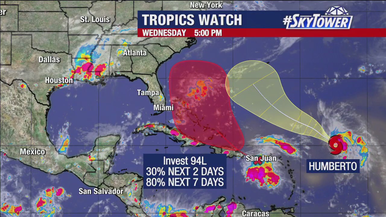 Tropical Storm Humberto forms as Hurricane Gabrielle weakens