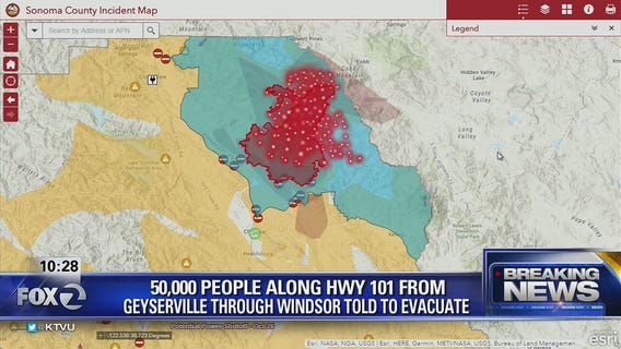 Healdsburg and Windsor under evacuation orders