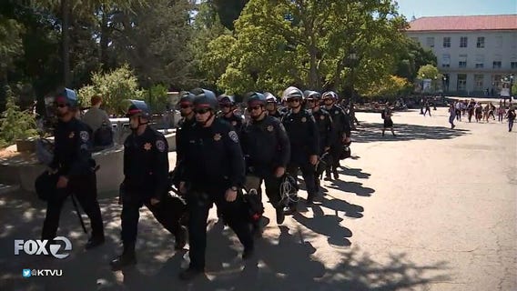 Anti-fascist groups take a 'victory march' in Berkeley