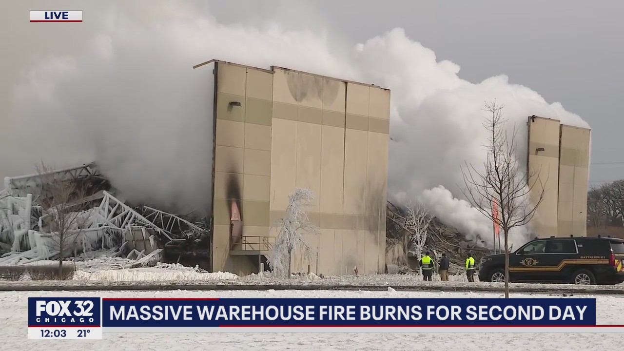 Warehouse fire in Bartlett has been burning for 24 hours and counting