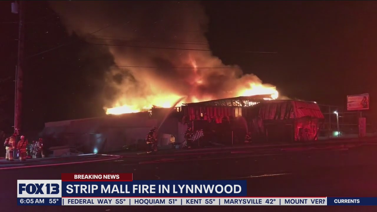 Crews battle strip mall fire in Lynnwood | FOX 13 Seattle
