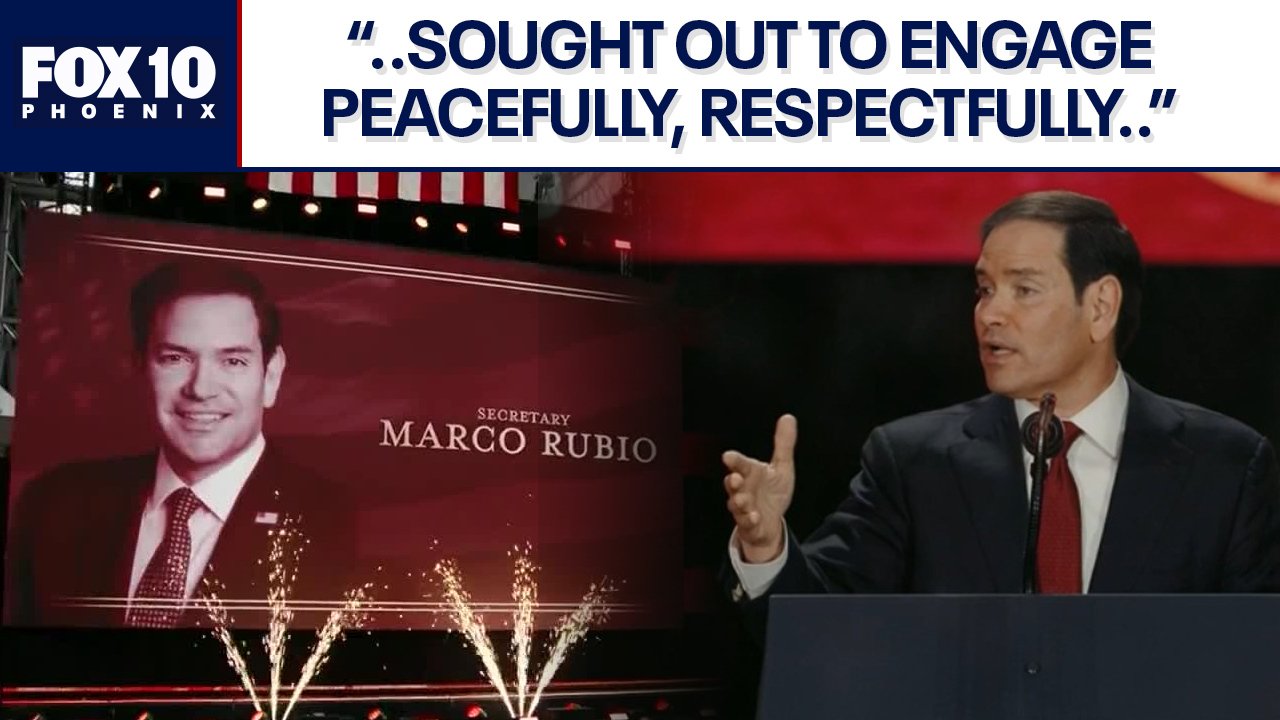 Marco Rubio speaks at Charlie Kirk's memorial