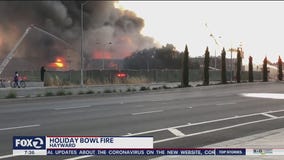 Abandoned Holiday Bowl catches fire in Hayward