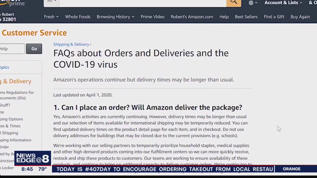 Deliveries delayed during COVID-19 pandemic