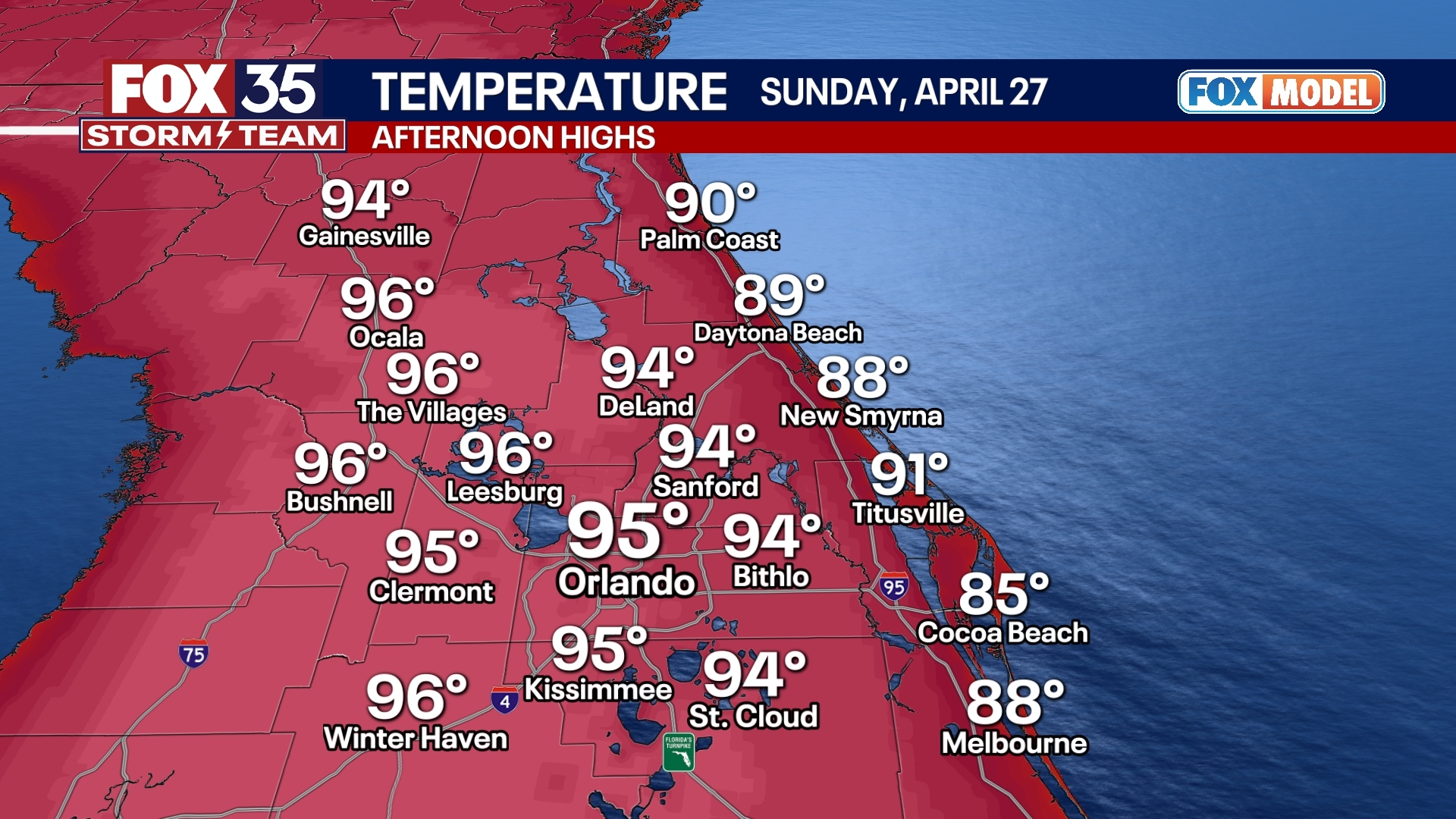 Orlando Weather Forecast PM: April 25th