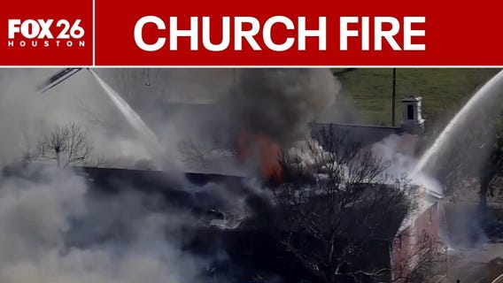 Crews battle church fire in north Houston
