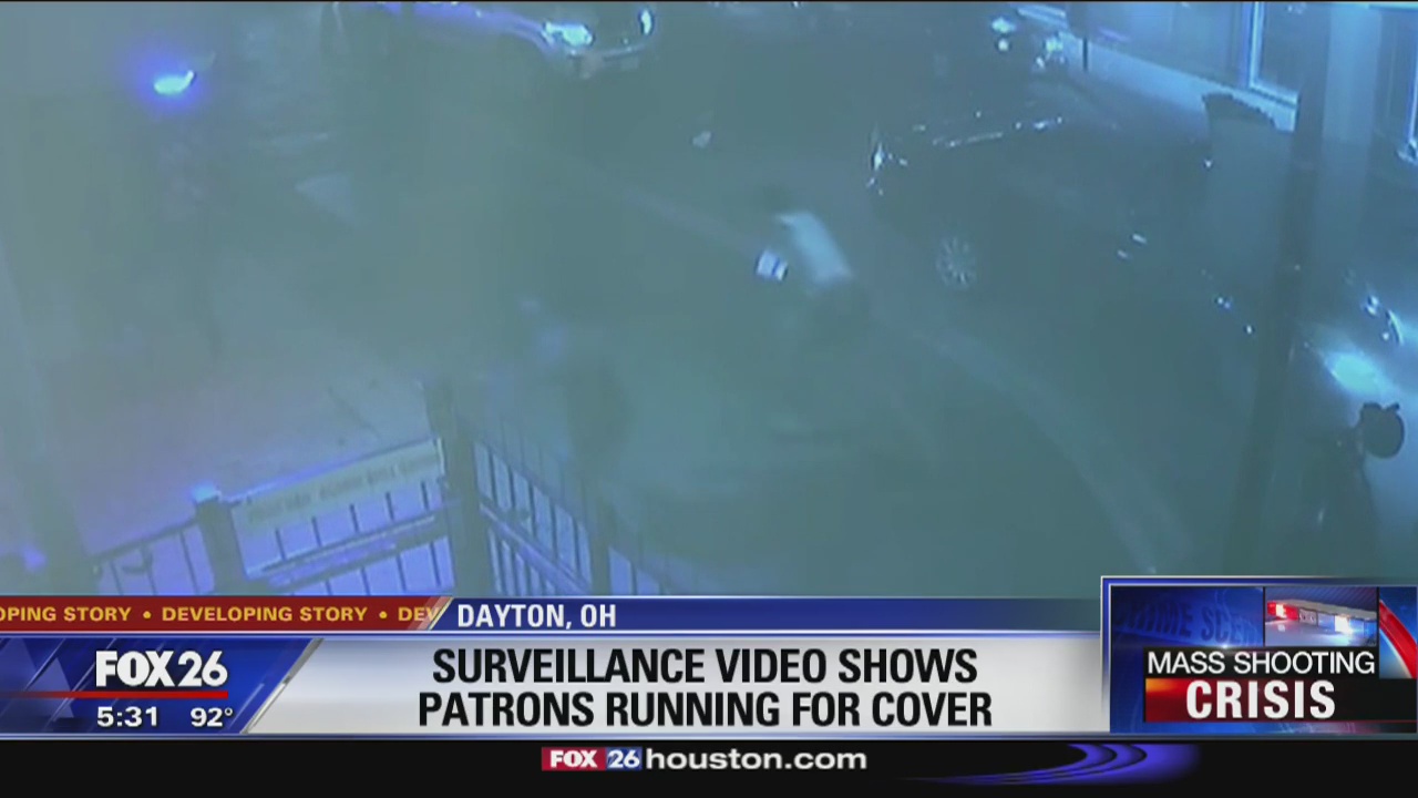 Surveillance video shows patrons running for cover