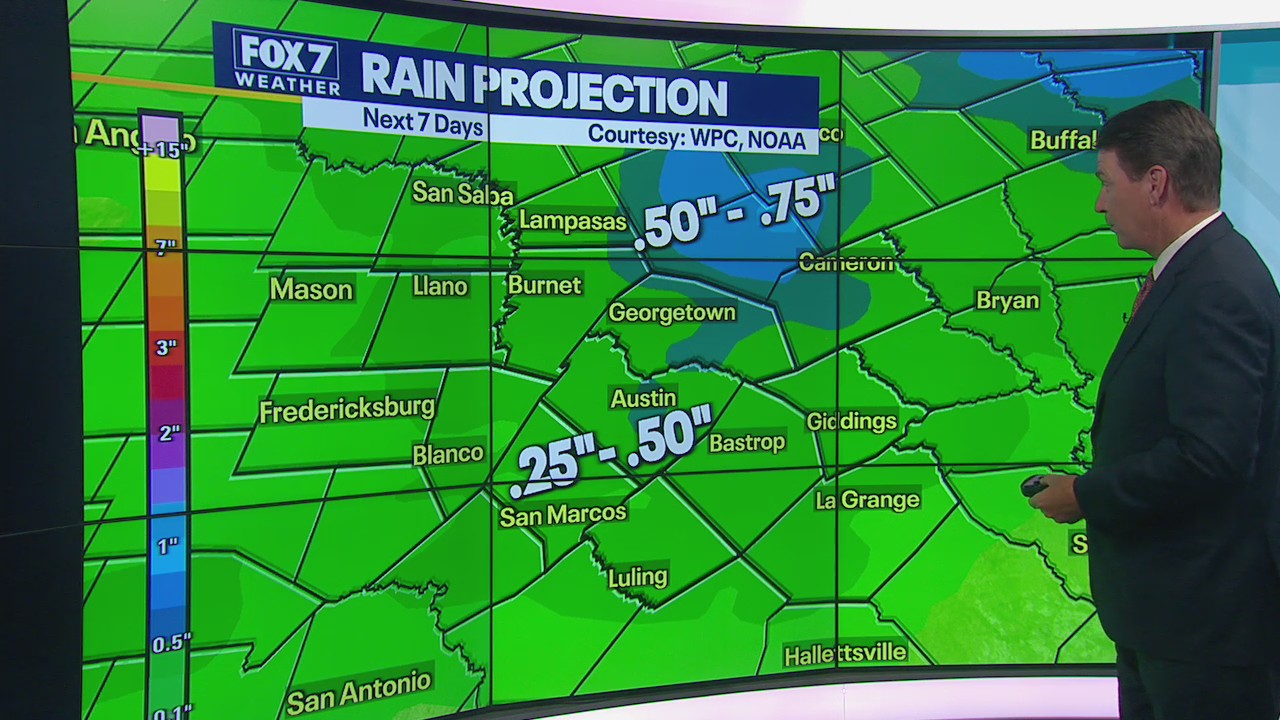 Marginal risk of severe storms in parts of Central Texas