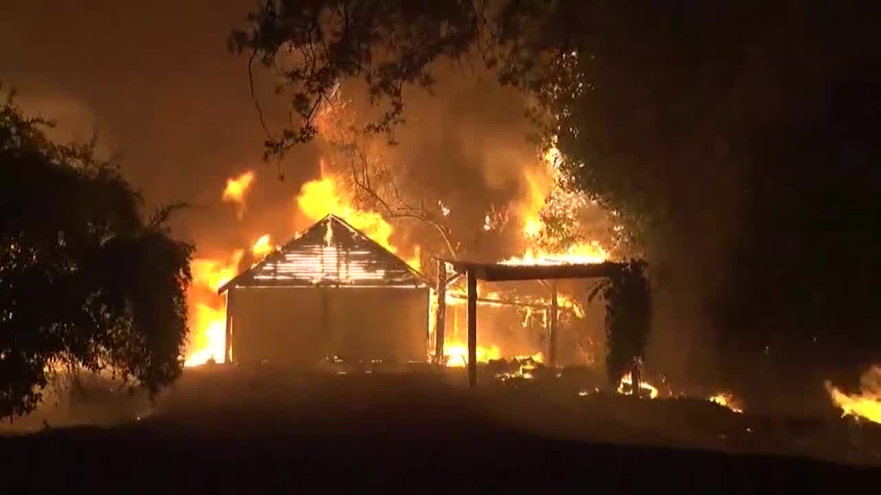 Raw Video: Kincade Fire in Geyserville