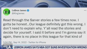 LeBron James says NBA got Suns investigation wrong