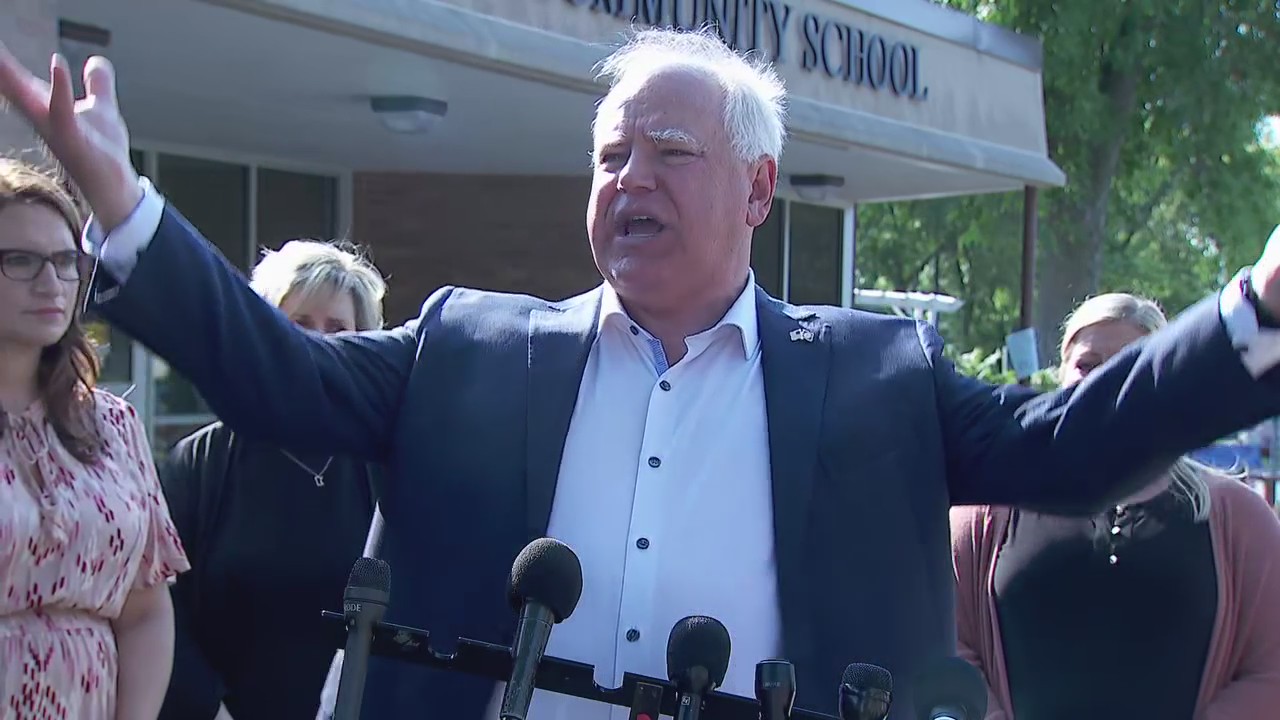 RAW: Gov. Walz welcomes Brooklyn Park students back to school