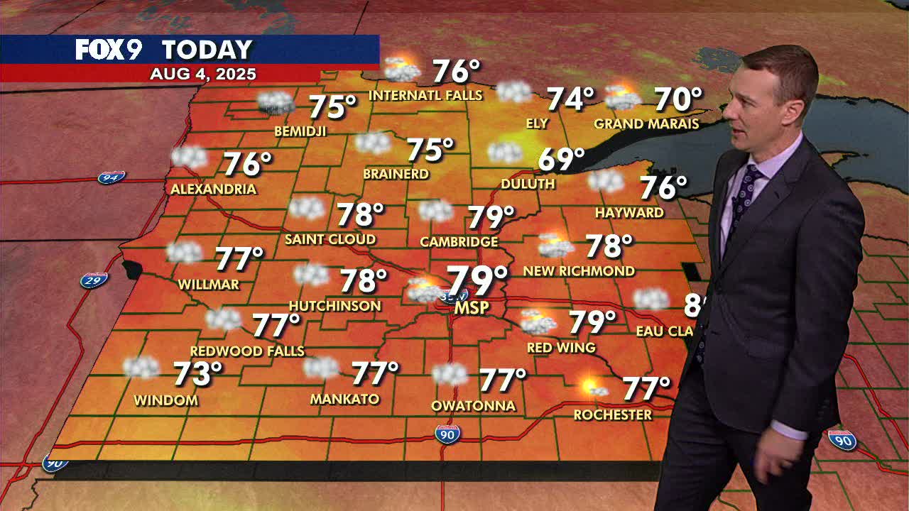 MN weather: Mild, spotty light showers on Monday