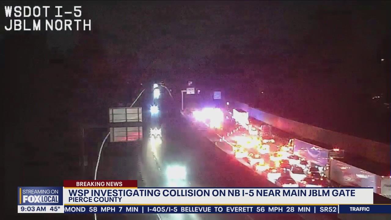 WSP investigating fatal crash on I-5 near JBLM Main Gate | FOX 13 Seattle