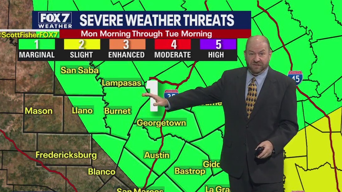 Austin weather: Severe weather chances Monday