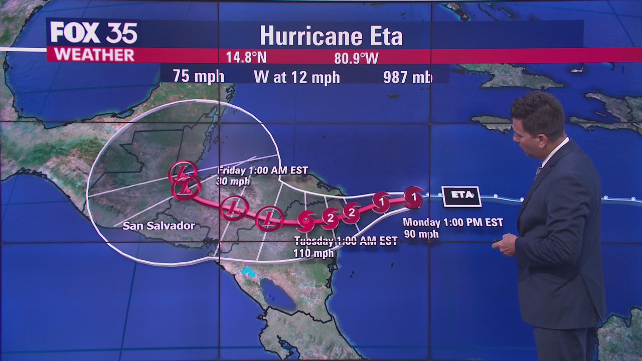 Eta upgrades into a hurricane