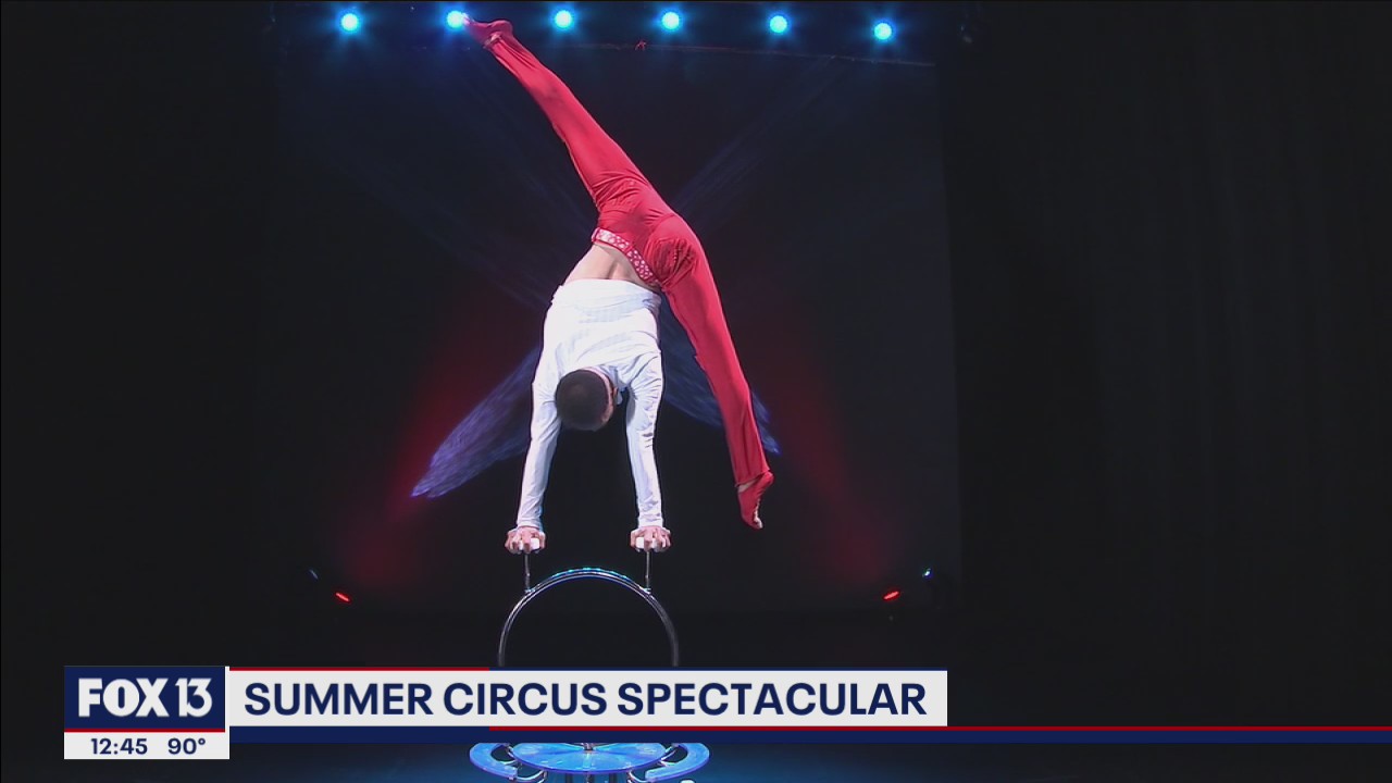 Circus arts performers from around the world performing in Sarasota