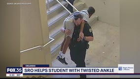 FOX 35 Care Force: School resource officer helps student with twisted ankle