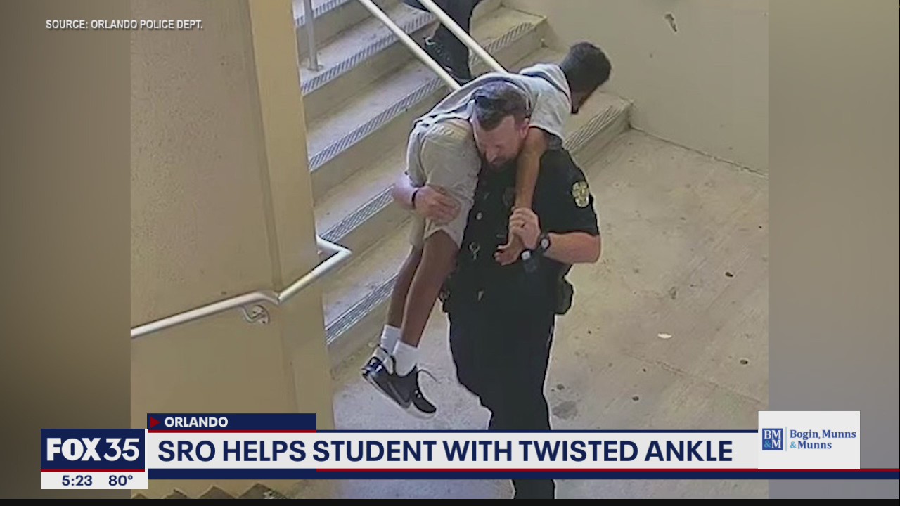 FOX 35 Care Force: School resource officer helps student with twisted ankle