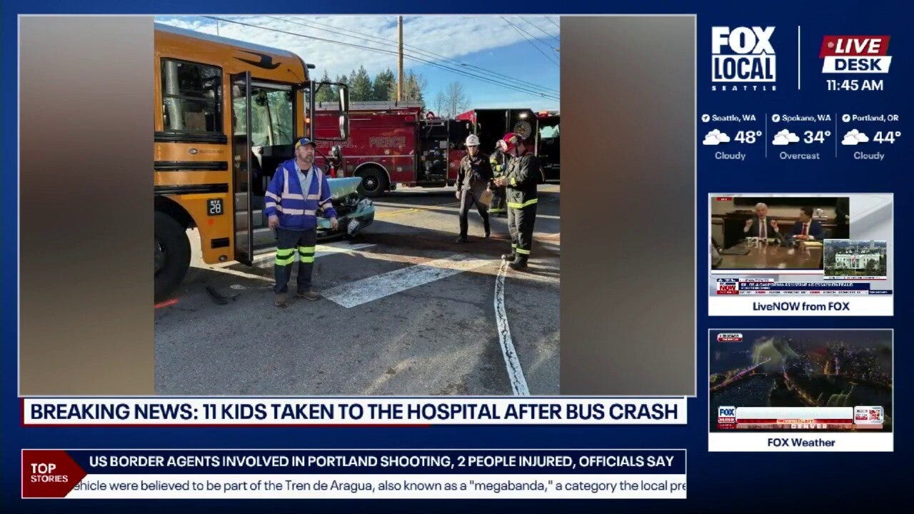 School bus crash sends 11 students to hospital in Pierce County, WA