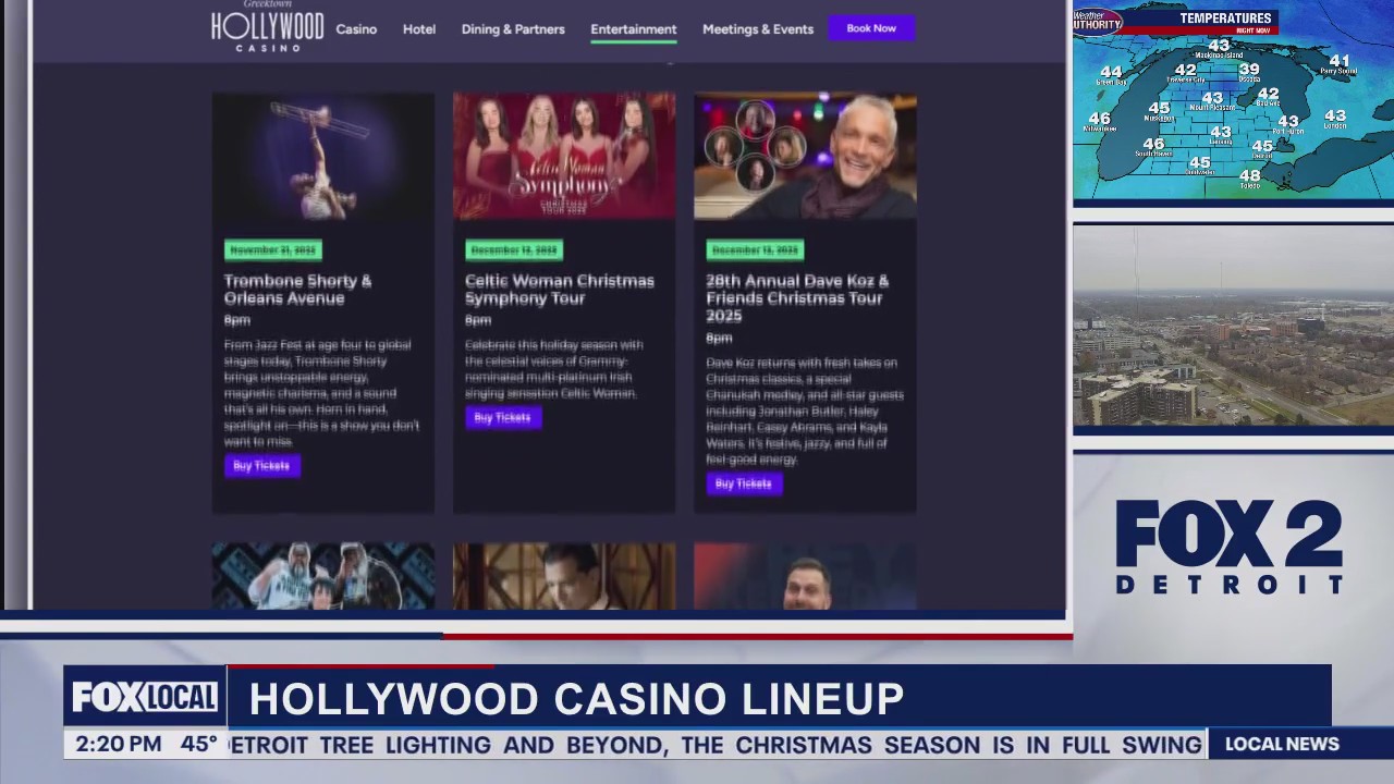 Hollywood Casino at Greektown: Entertainment Lineup for 2026 Announced