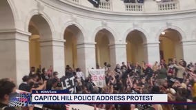 Capitol Hill police address pro-Palestinian protest at the Cannon Rotunda