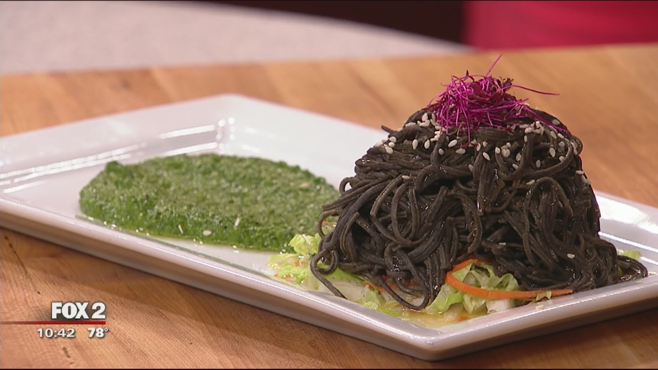 Back2Roots Bistro's black bean pasta