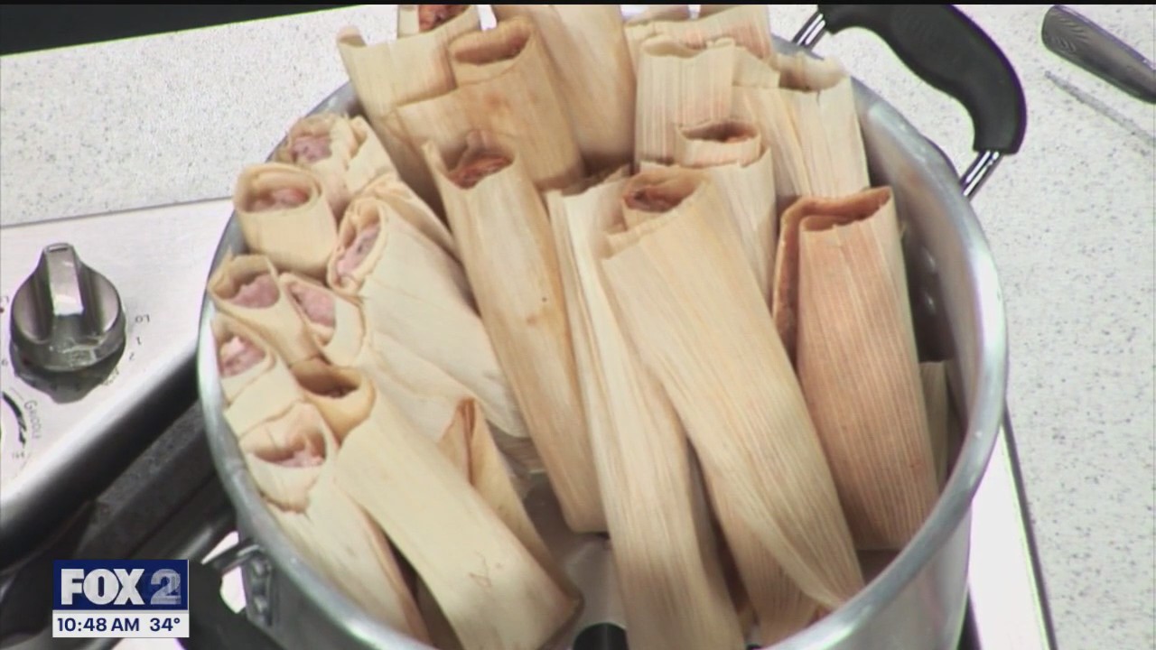 Evie's Tamales show us how to fill & fold tamales