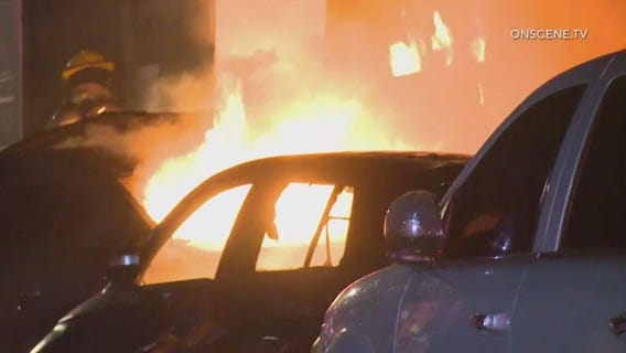 Fire destroys several cars, garages in Highland Park