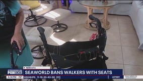 Walkers with seats now banned at SeaWorld, new policy