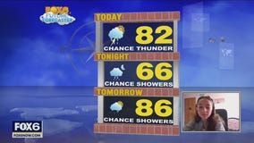 11-year-old Natalie helps with the weather