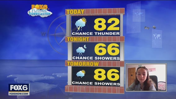 11-year-old Natalie helps with the weather