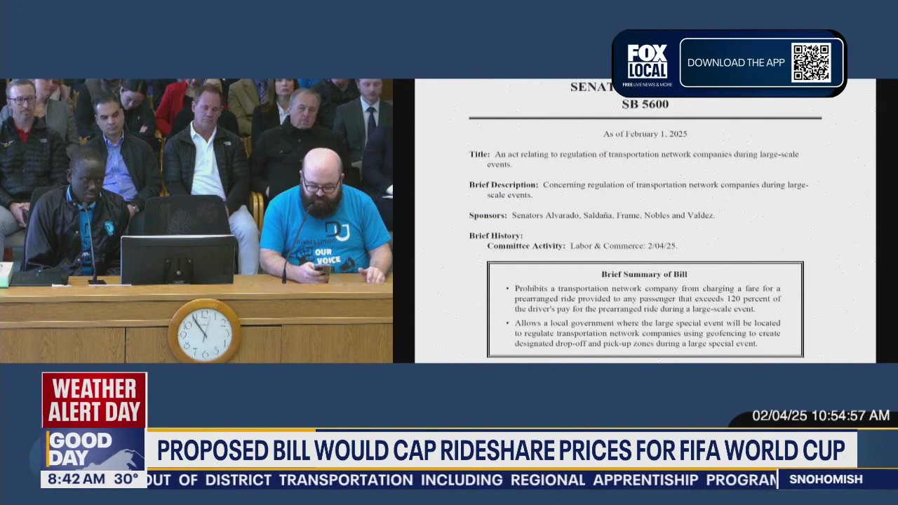 Proposed bill would cap rideshare prices for FIFA World Cup in Seattle