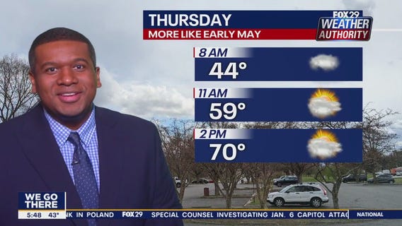 Weather Authority: Thursday, 5 a.m. forecast