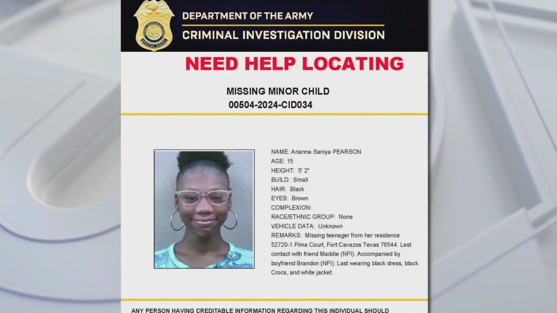 Teen missing from Fort Cavazos: Army