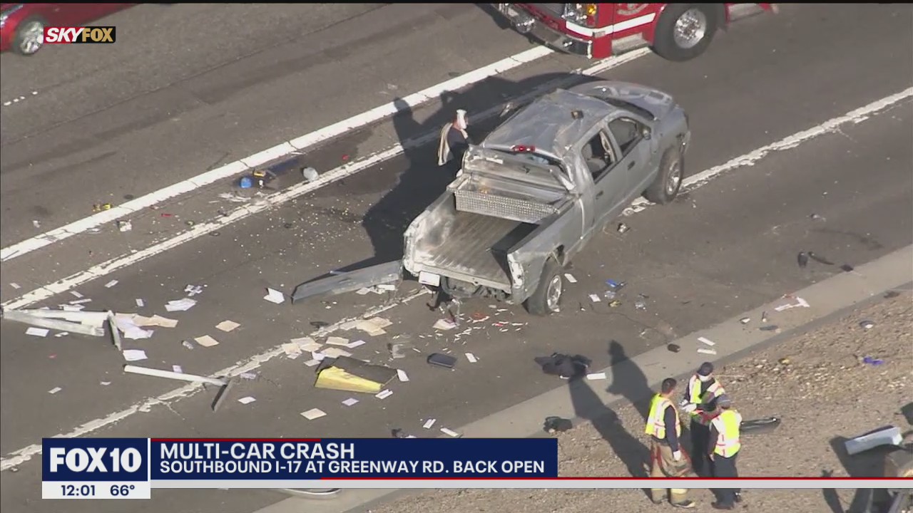 Southbound I-17 reopens at Greenway following multi-vehicle crash | FOX ...