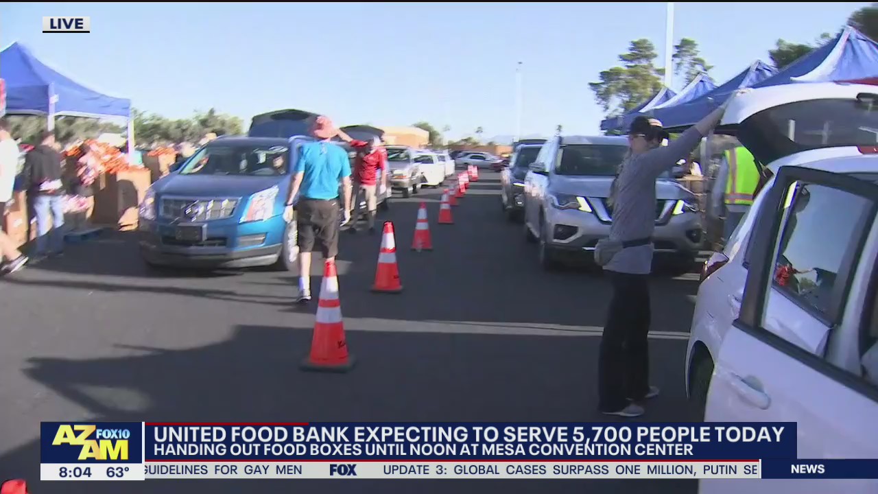 United Food Bank handing out food boxes at Mesa Convention Center
