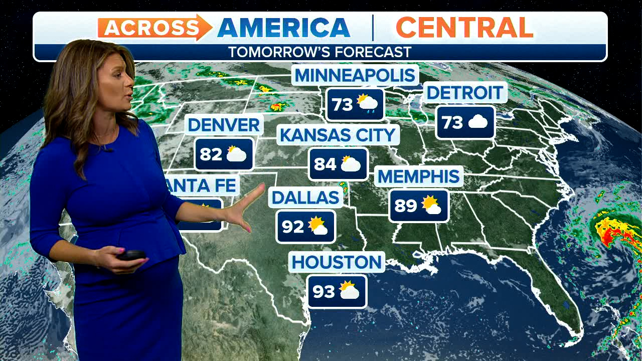 Central Region forecast: Upper 50s for Minneapolis through Santa Fe