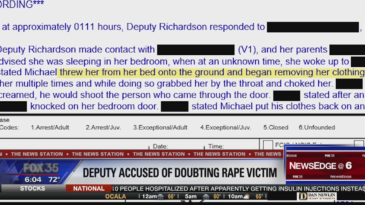 Deputy accused of doubting rape victim