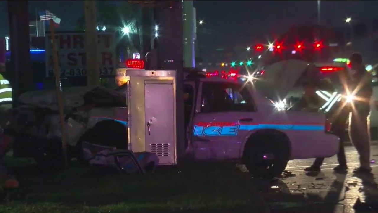 Pasadena officer involved in crash, taken to Memorial Hermann