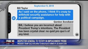 Inspector General to testify in impeachment probe