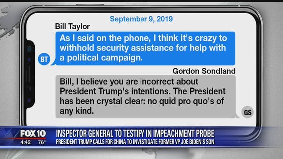 Inspector General to testify in impeachment probe