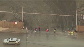 Residents protest plans for temporary migrant shelter in Brighton Park