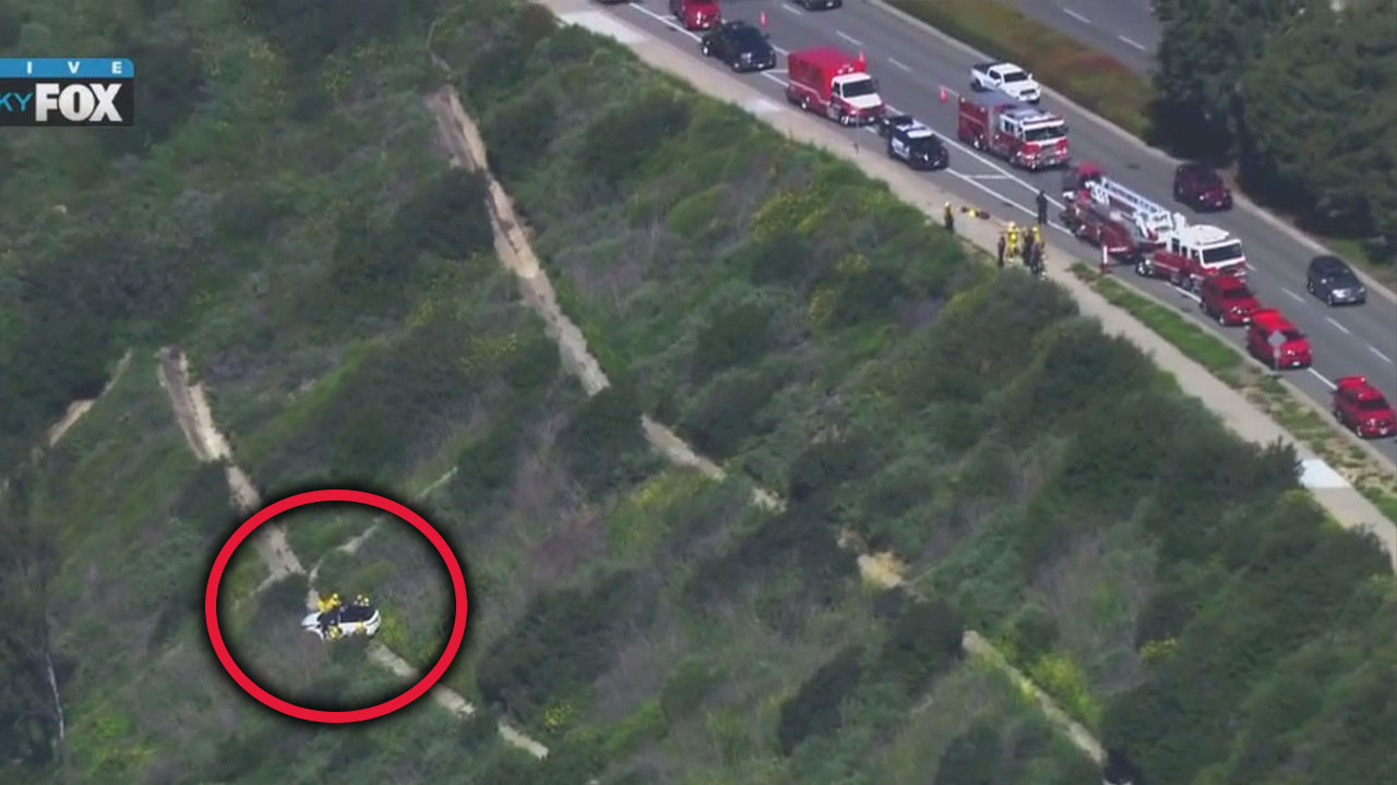 Car over side in Newport Beach