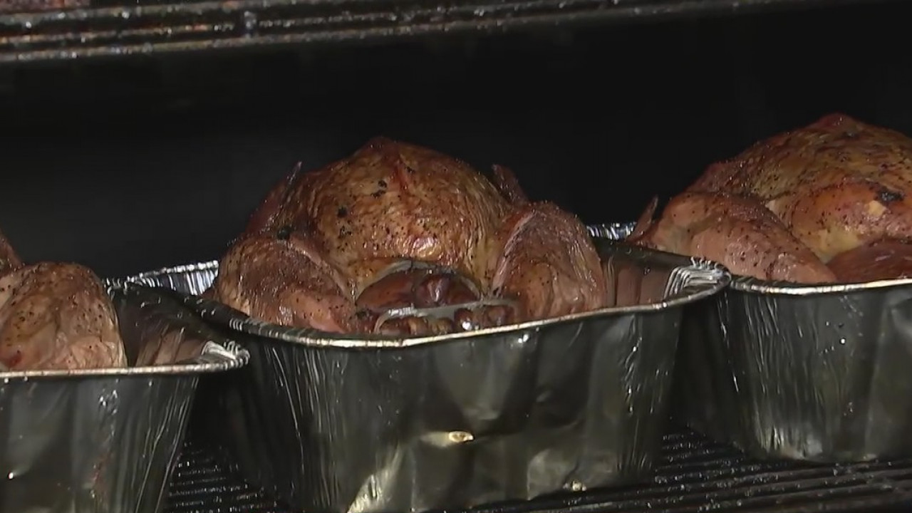 Tin Roof BBQ smoking 400 turkeys for Thanksgiving